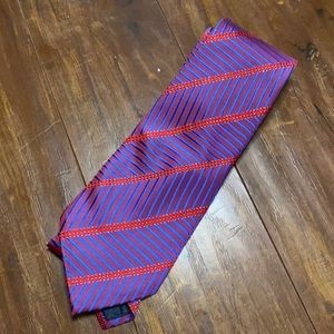 Stunning Red Blue Silver‎ Kailong silk tie handmade